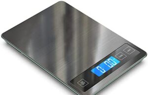 Review of Nicewell Food Scale, 22lbs Digital Kitchen Grey Stainless Steel Scale Weight Grams and oz for Cooking Baking, 1g/0.1oz Precise Graduation,Tempered Glass