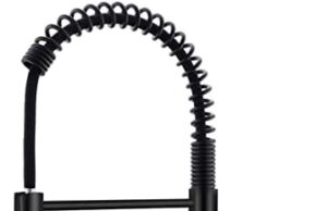 Review of OWOFAN Kitchen Faucet with Pull Down Sprayer Black Stainless Steel Single Handle Pull Out Spring Sink Faucets 1 Hole Or 3 Hole Dual Function for Farmhouse Camper Laundry Utility Rv Wet Bar