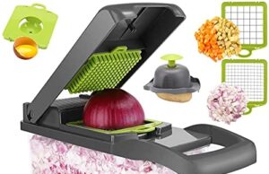 Review of Vegetable Chopper – Time-and Labor-Saving Food Chopper – Pro Onion Chopper Vegetable Cutter and Dicers ,12 in 1 Multifunctional Veggie Chopper,Container for Salad Potato Carrot Garlic…