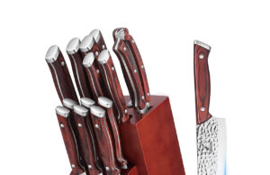 16-Piece Knife Block Set | Hammered Design | imarku
