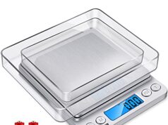 Review of GDEALER Digital Kitchen Scale 3000g/0.1g Precise Food Scale Gram Scales Weight Coffee Scale, Digital Food Scales for Cooking Baking, Stainless Steel Back-lit LCD Display Pocket Small Scale, Silver