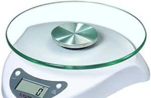 Review of Taylor Digital Kitchen Scale with Glass Platform, Tare Button, and Plastic Body Weighs Up to 6.6 Pounds Capacity
