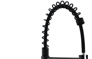 Review of Kicimpro Commercial Faucet with Sprayer, Matte Black Kitchen Faucet Modern Single Handle High Arc Black Stainless Steel Kitchen Sink Faucet for One Hole Or Three Hole Sink
