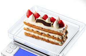 Review of Kitchen Food Scale, Rechargeable Scale for Food Ounces and Grams, High Precision Digital Scale Used for Baking, Coffee Making, with LCD Display and 2 Trays