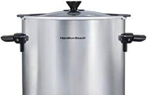 Review of Hamilton Beach Sear & Cook Stock Pot Slow Cooker with Stovetop Safe Crock, Large 10 Quart Capacity, Programmable, Silver (33196)