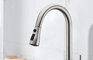Review of INOVIX, Brushed Sprayer, Nickel Commercial Spring Kitchen Sink High Arc, Single Handle Brass Pull Out Faucets for Kitche