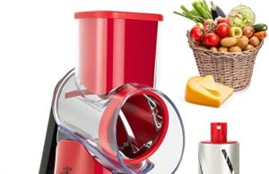 Review of Multi-Purpose Rotary Graters for Kitchen, Rotary Cheese Grater, Cheese Slicer, Potato Slicer, Vegetable Chopper, Mandoline Vegetable Slicer, Easy to Clean and Cutting, Vegetable Shredders (Red)