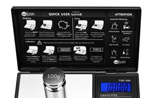 Review of Weigh Gram Scale Digital Pocket Scale,200g x 0.01g,Digital Grams Scale, Food Scale, Jewelry Scale Black, Kitchen Scale With100g Calibration Weight