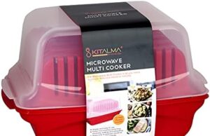 Review of No Mess All in 1 Microwave Cooker Set For Bacon, Pasta, Rice, Popcorn, Vegetables and So Much More In One 5.8L Device. Quickly and Easily Steam, Roast, Poach, Bake and Cook Healthy Dishes for Any Meal