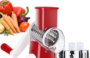 Review of Manual Rotary Cheese Grater, Kitchen Speed Round Tumbling Box Shredder Drum Vegetable Slicer Nuts Grinder for Veggie, Potato, Cucumber, Carrot, Chocolate for Pizza, Hashbrowns, Salad.