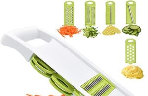 Review of NACOLUS 5 in 1 Mandoline Slicer Vegetable Slicer Mandolin Multi Blade Potato Veggie Slicer Vegetable Cutter Julienne Shredder Potato Slicer Green