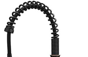 Review of BWE Kitchen Sink Faucet with Deck Plate Single Handle Lever with Pull Down Sprayer Spring 3 Function Kitchen Faucet High Arc Lead-Free Farmhouse Commercial Bar Kitchen Faucets Oil Rubbed Bronze