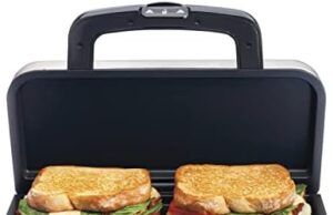 Review of Proctor Silex Deluxe Hot Sandwich Maker with Easy-Clean Durable Nonstick Ceramic Plates, Fits up to 2 Grilled Cheese, Ruebens, Tortas or Subs, Stainless Steel (25415PS)