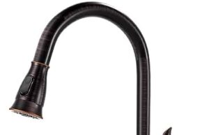 Review of APPASO Oil Rubbed Bronze Kitchen Faucet, Solid Brass Kitchen Faucet with Soap Dispenser Bronze, High Arch Single Handle Kitchen Sink Faucet with Pull Down Sprayer, Optional Deck Plate
