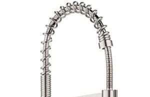 Review of Casavilla Kitchen Faucet with Soap Dispenser, LED Kitchen Faucet, Faucet for Kitchen Sink, Single Handle Stainless Steel Camper Farmhouse RV Sink Faucets with Pull Down Sprayer, Nickel Brushed