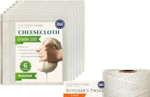 Review of Cotton Farm Grade 100 Cheesecloth (20×20 inch) bundle with Cooking Twine (500 feet)